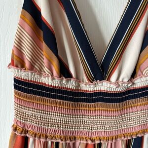 Striped V-Neck Jumpsuit